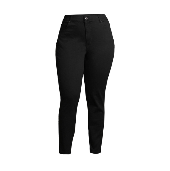 Terra & Sky Women's Plus Size Skinny Jeans High Rise Black - Picture 3 of 6